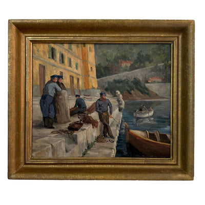Fin de marée sur le quai - Huile sur toile - C.Canatelli (1870–1959) - 1940
