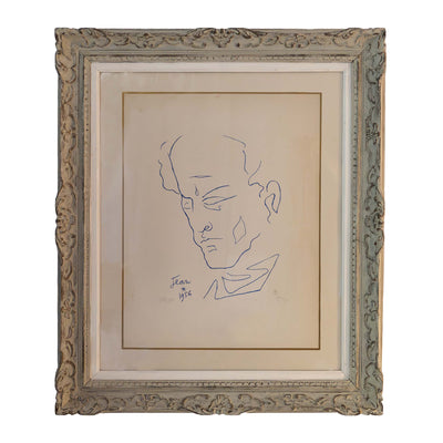 Profil intérieur - Lithographie - J.Cocteau - 1956