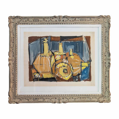 Vases et lumière - Aquarelle originale - Sacchi - 1959