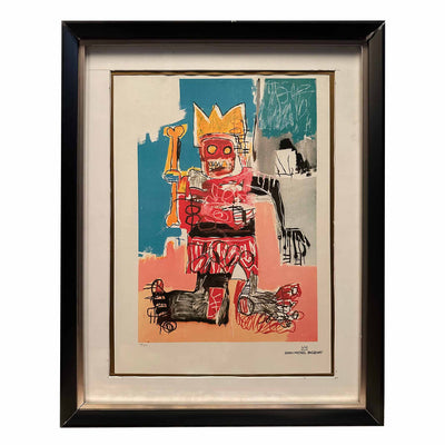 Le roi en rose - Lithographie numérotée - J-M.Basquiat - Tirage limité 106/300