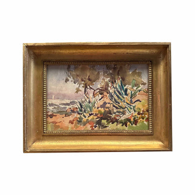 Sous les oliviers, au bord de l’eau - Aquarelle sur papier