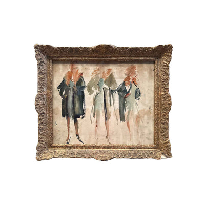 Élégantes en mouvement - Aquarelle