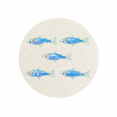 Poissons Set de table rond perlé Petit Modèle