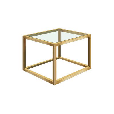 Bourgogne Table auxiliaire carrée dorée 45x45cm