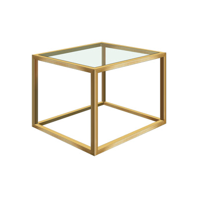 Bourgogne Table auxiliaire carrée dorée 50x50cm