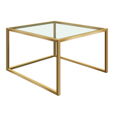 Bourgogne Table auxiliaire carrée dorée 65x75cm