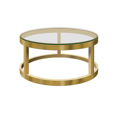 Bourgogne Table auxiliaire ronde dorée D60cm