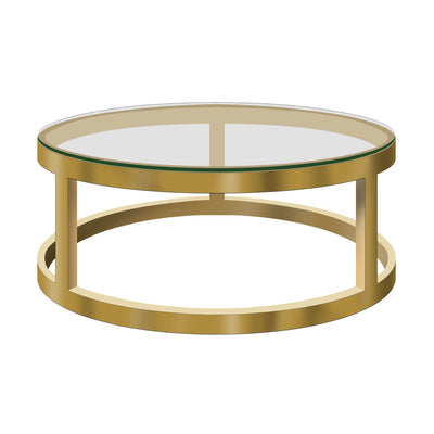 Bourgogne Table auxiliaire ronde dorée D74cm