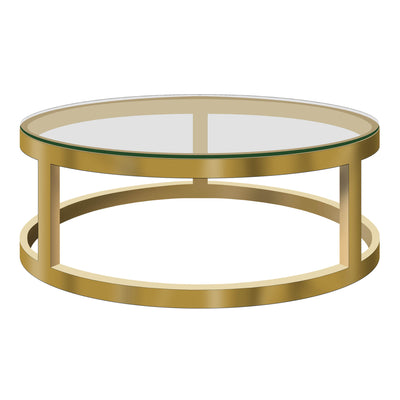 Bourgogne Table auxiliaire ronde dorée D80cm