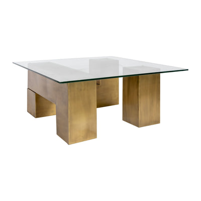 Alma Table basse en verre et laiton vieilli