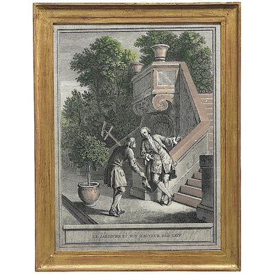 Fable le Jardinier Gravure encadrée