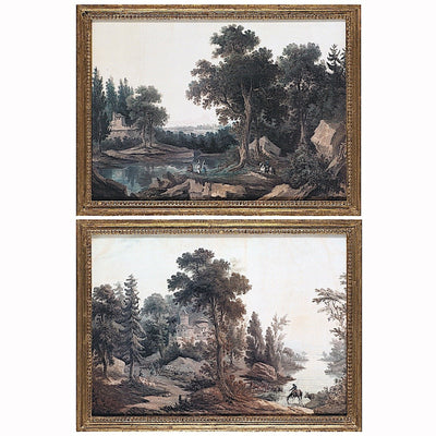 Scène de Poussin Gravure encadrée (série de 2)