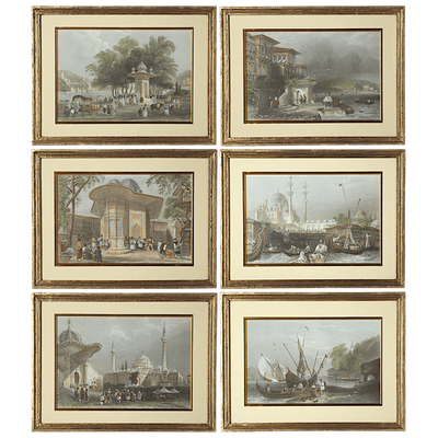 Scène Turque Gravure encadrée (série de 6)