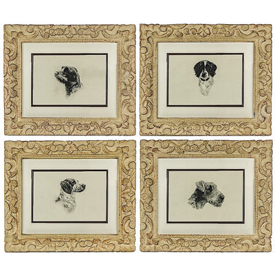 Les chiens nouveaux Gravure encadrée Petit Modèle (série de 4)