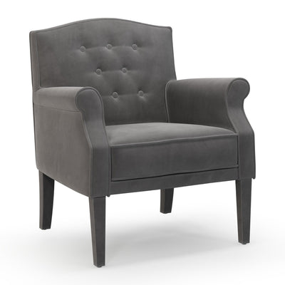 Charles Fauteuil club avec boutons pieds en tissu