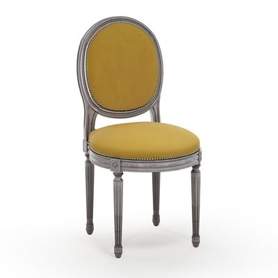 Médaillon Figeac Chaise cloutée patine Argentée