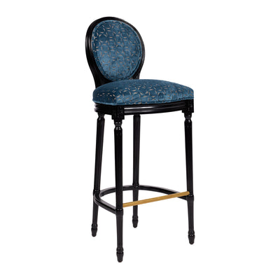 Figeac Chaise de bar patine Ebène Tissu au choix