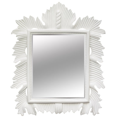 Salamanque rectangle Miroir en bois laqué blanc