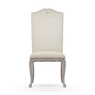 Brienne Chaise haute avec boutons patine Trianon couleur Chiné beige et jaune vue de face